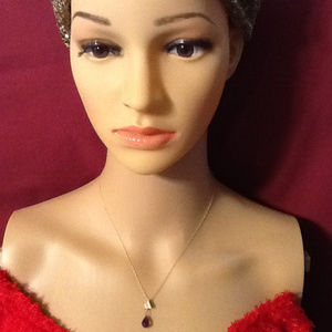 Gold Necklace with purple color stone